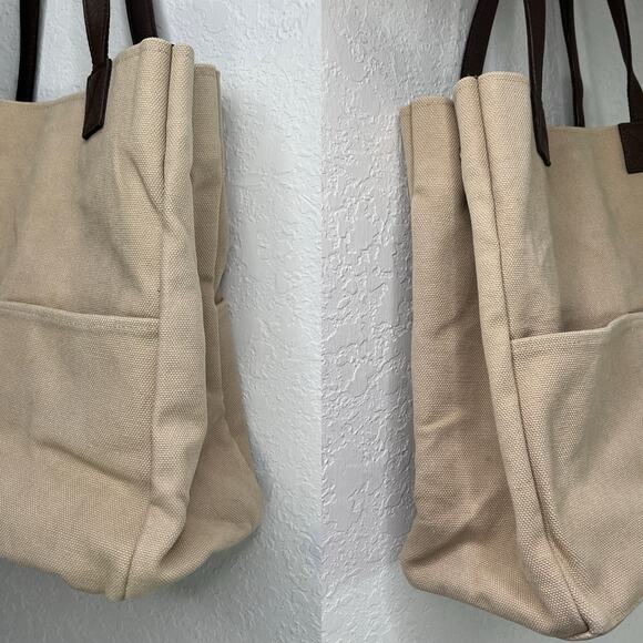 Restoration Hardware Large Canvas Tote Made in India Body 100% Cotton, Practical - Picture 10 of 11
